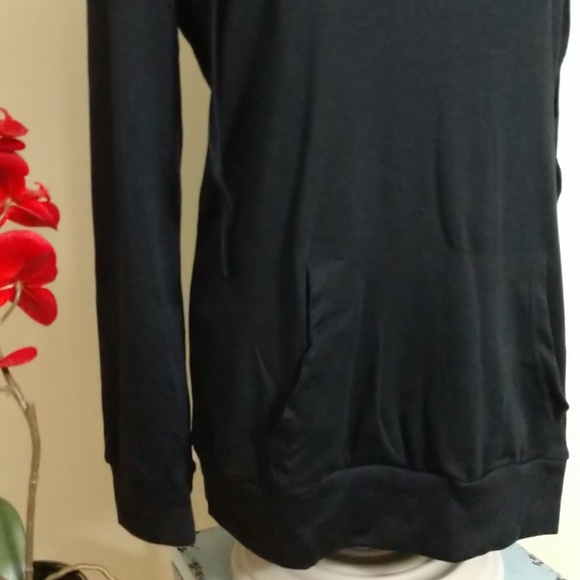 Stylish Women's Kanga Pouch Top Tunic Black XL - Picture 3 of 8